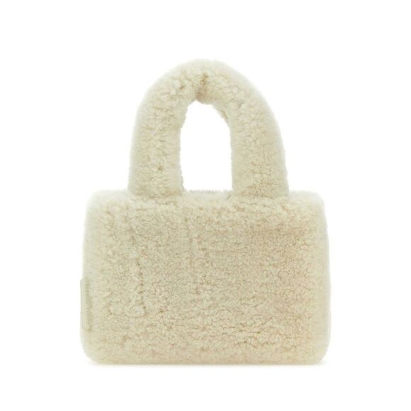 AMINA MUADDI Handbags - Amina Muaddi Women Ivory Shearling Amini Giuly Handbag